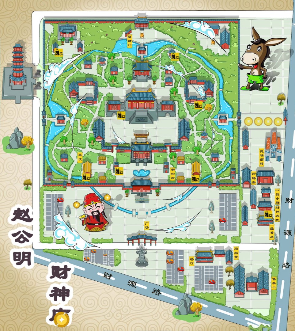 房县寺庙类手绘地图